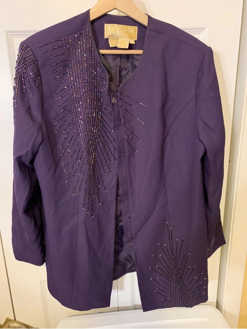 Fifth Sunday Exclusive Womenās Sz 14 Purple Suit Jacket Blazer Stylish Modern